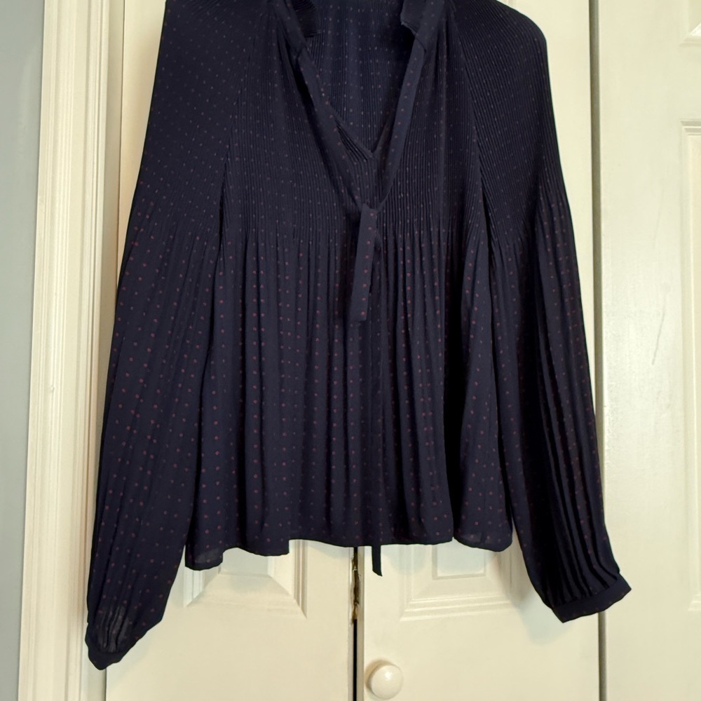 Ralph Lauren Dark Blue Pleated Blouse